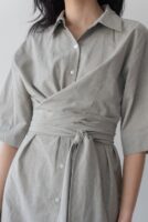 Faux Wrap Shirt Dress